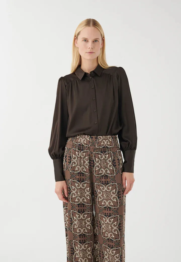 Ganache Brown Cadencedea Silk Shirt