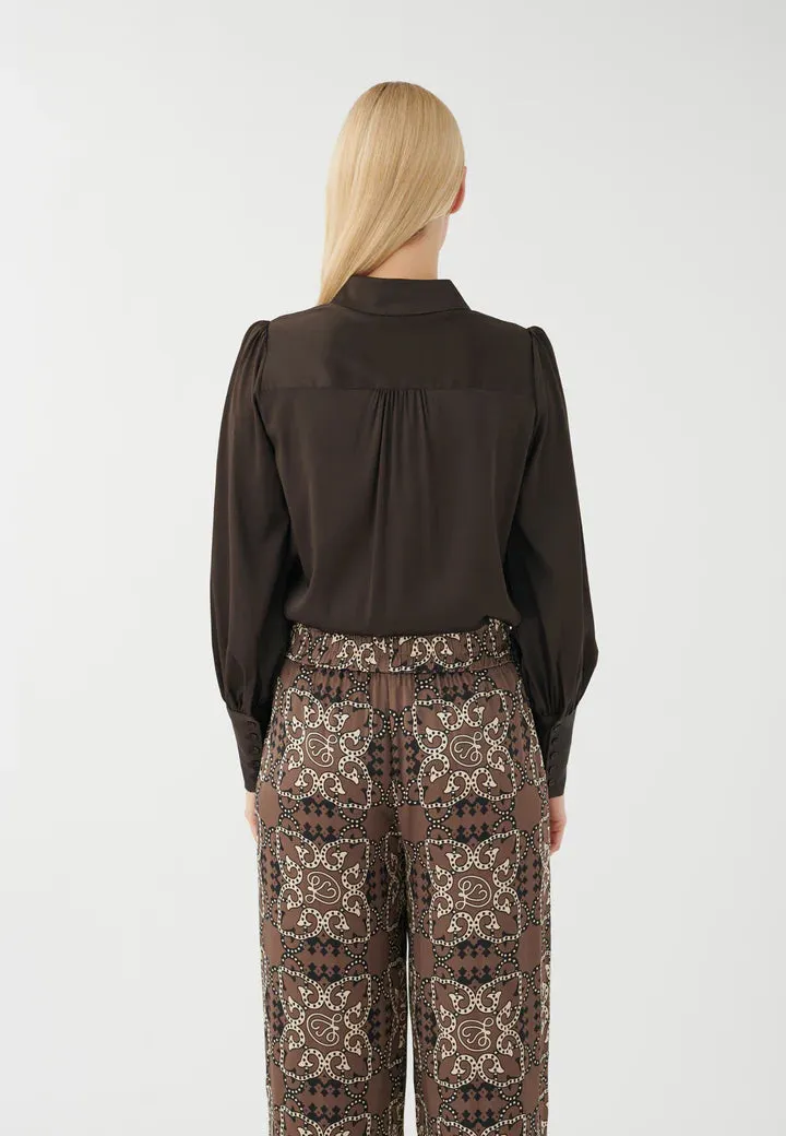 Ganache Brown Cadencedea Silk Shirt