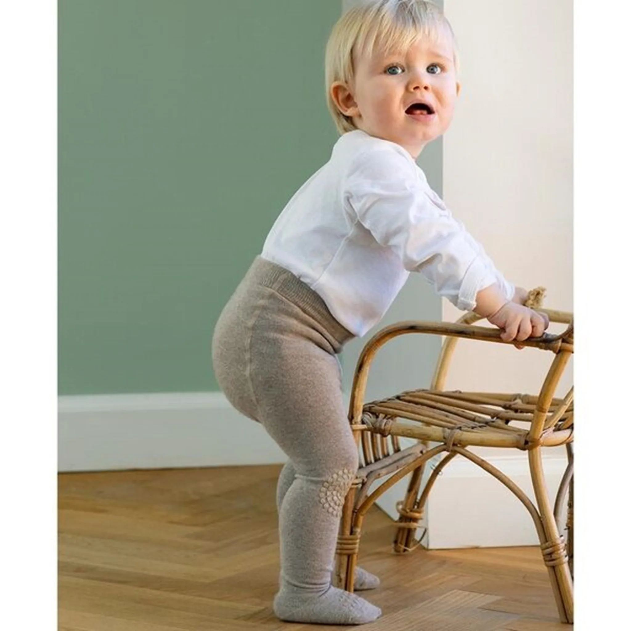 GObabyGO Crawling Tights Sand