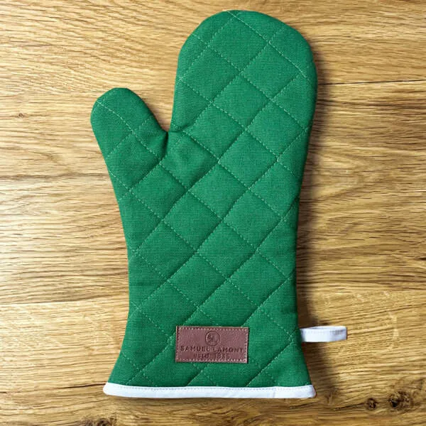 Green Cotton Canvas Oven Gauntlet