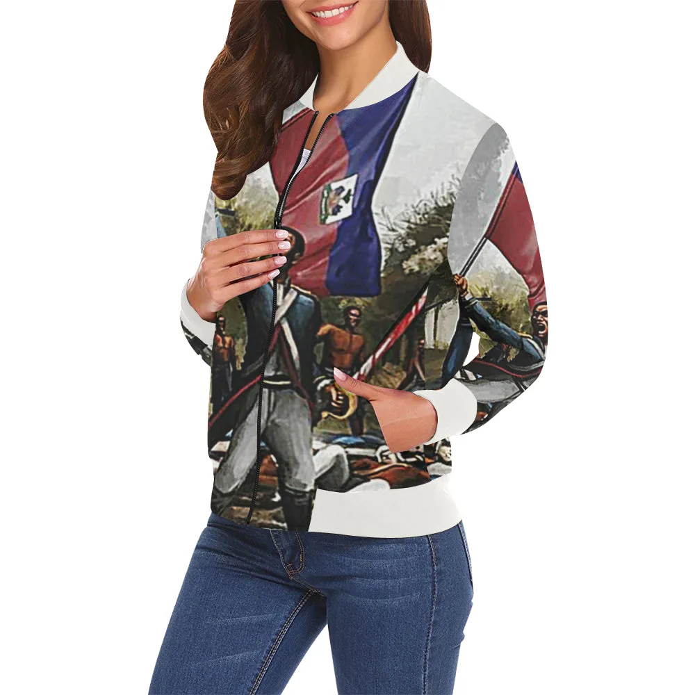 HAITI REVOLUTION All Over Print Bomber Jacket for Women