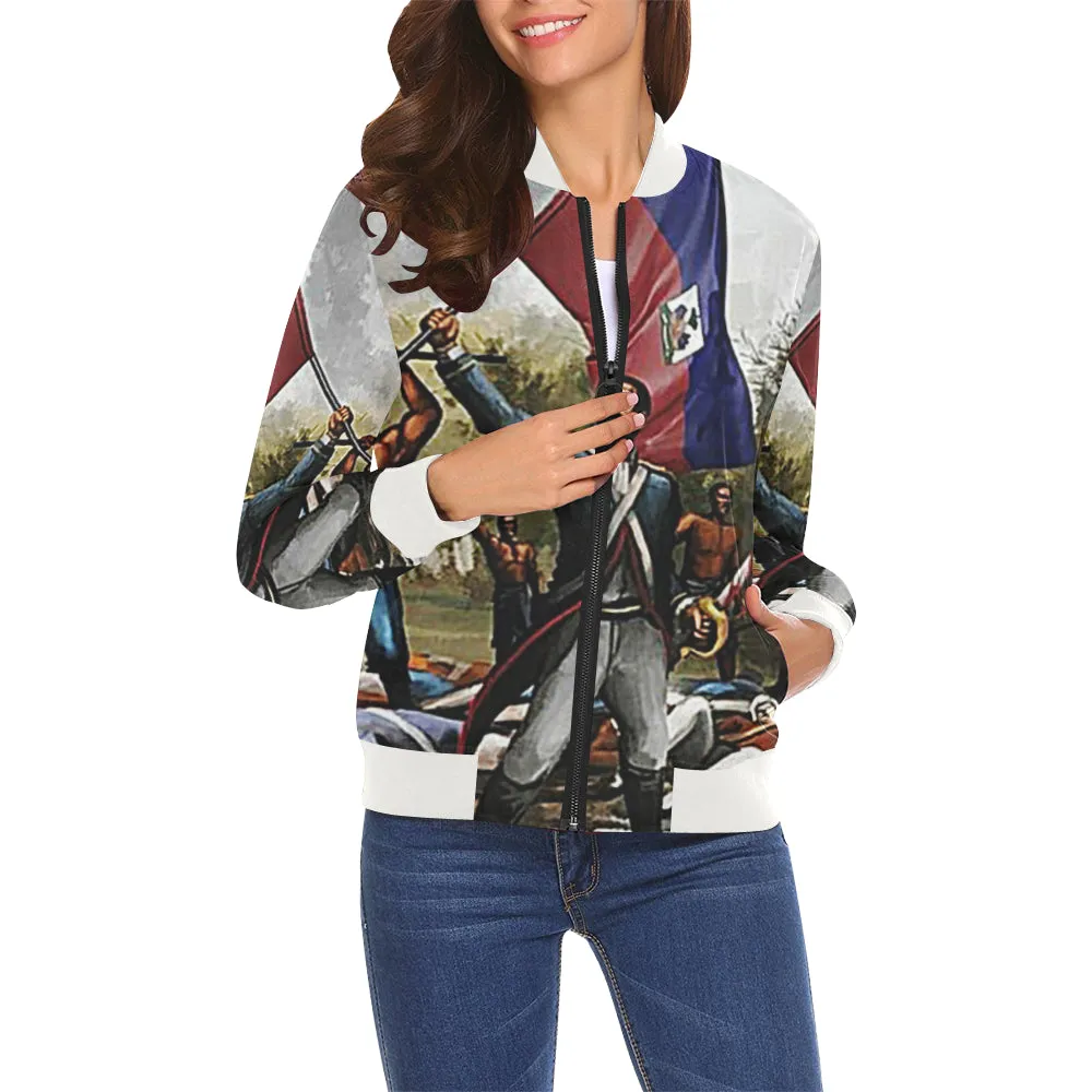 HAITI REVOLUTION All Over Print Bomber Jacket for Women