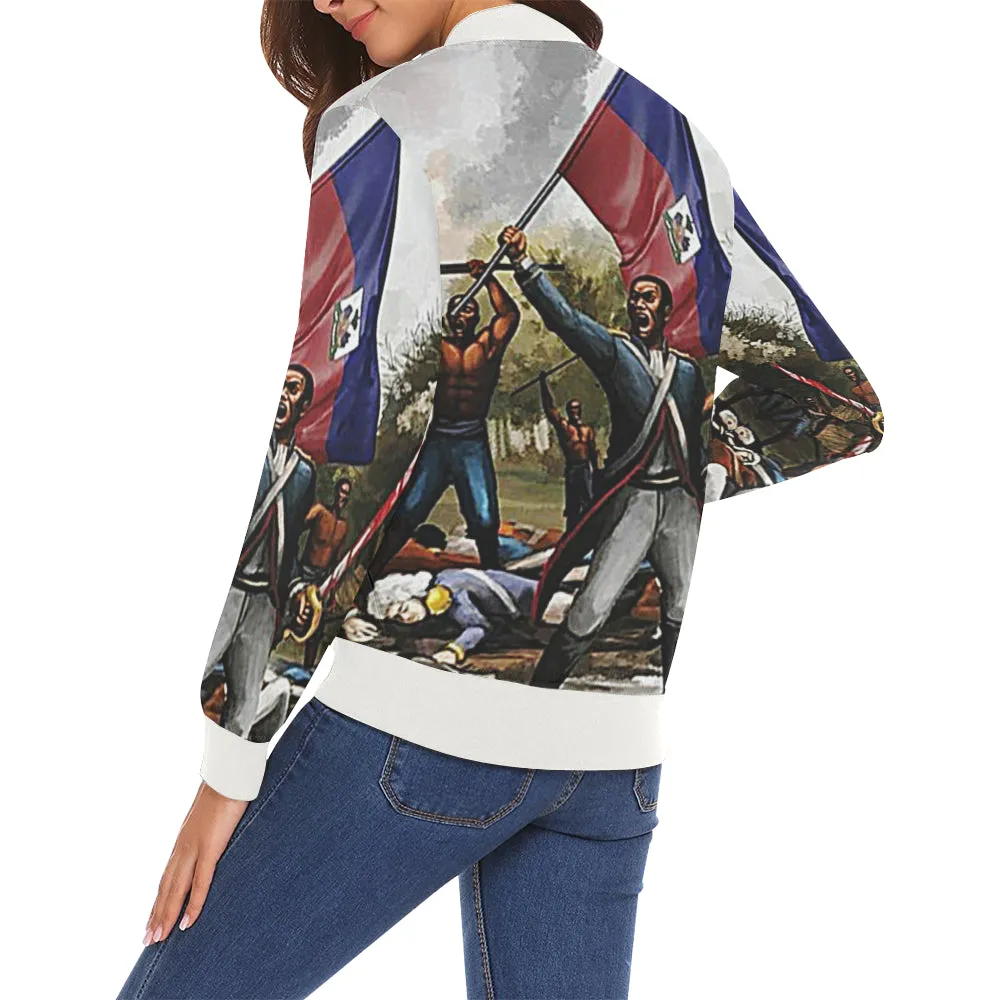 HAITI REVOLUTION All Over Print Bomber Jacket for Women