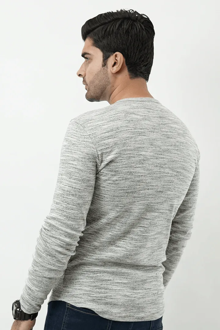 Henley Full Sleeves T-shirt - Textured Heather Grey