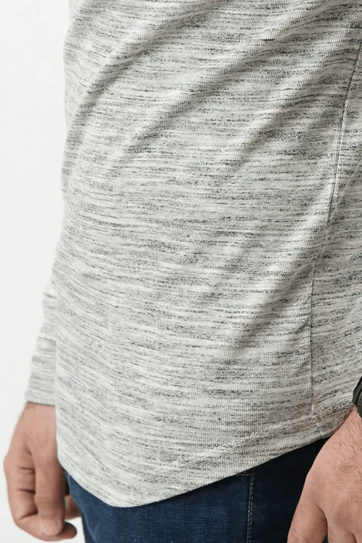 Henley Full Sleeves T-shirt - Textured Heather Grey