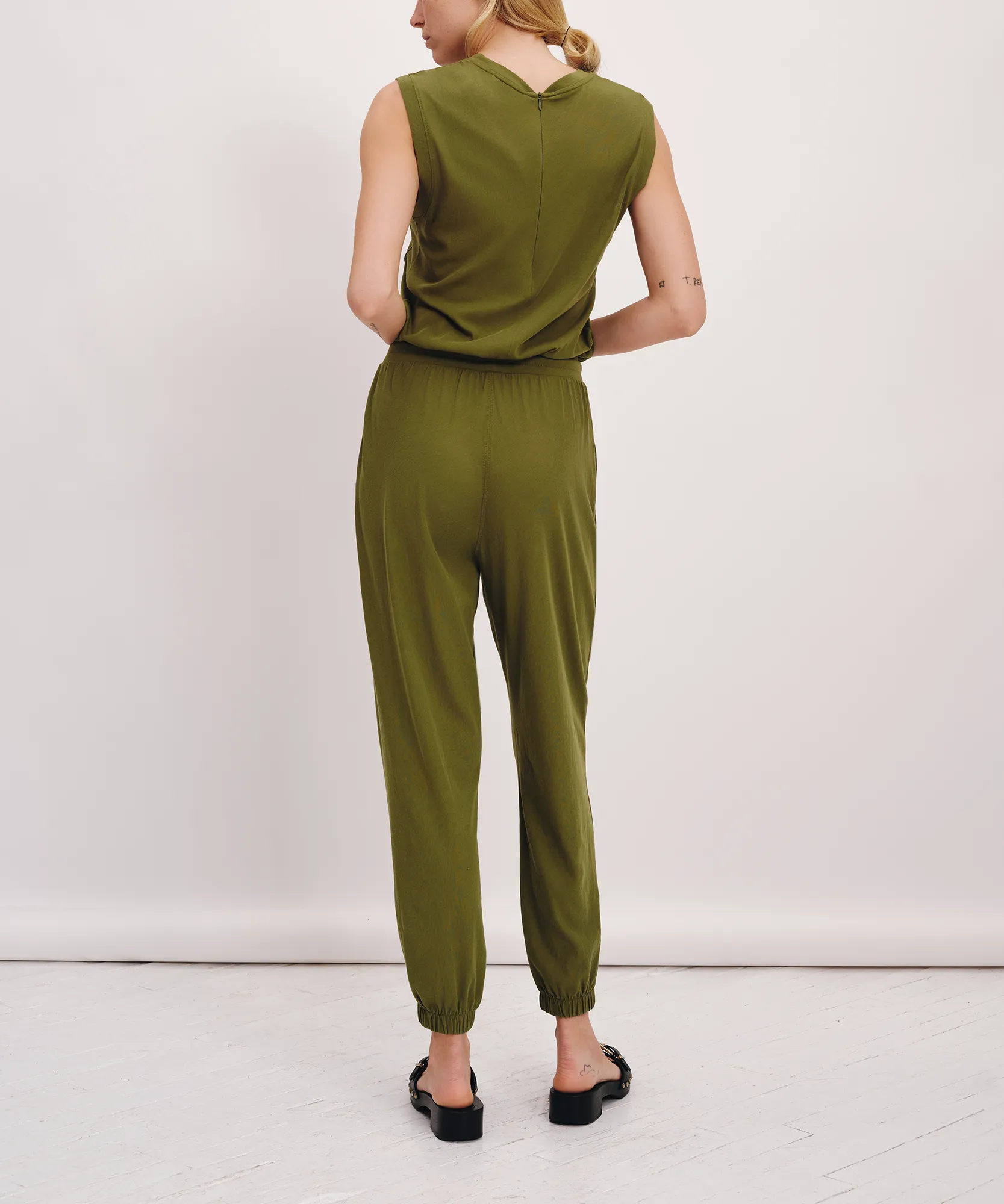 High Torsion Sleeveless Jumpsuit - Juniper