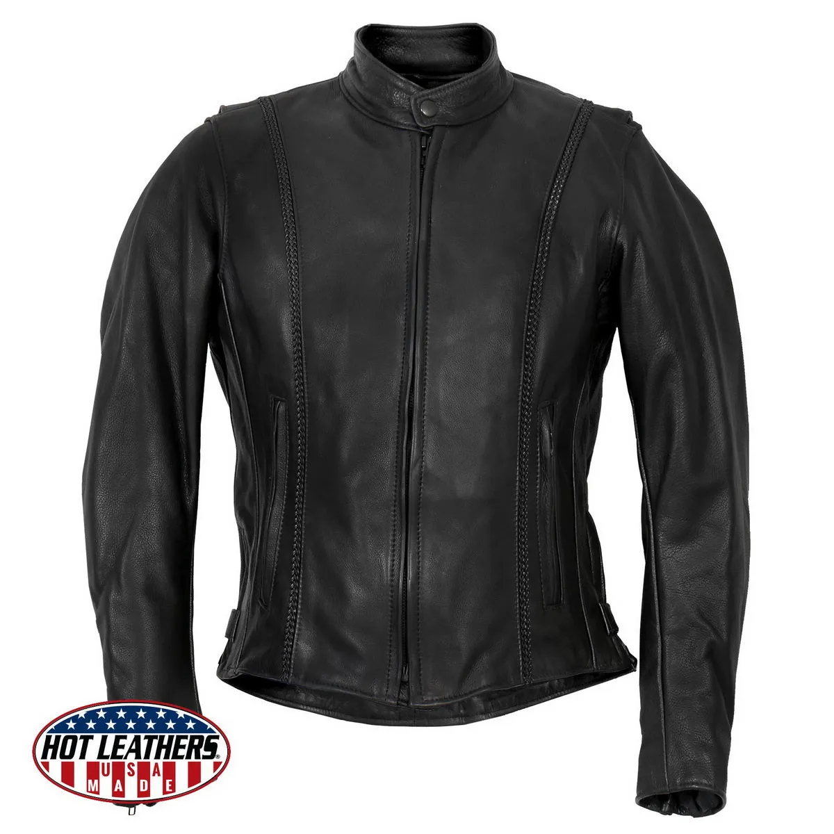 Hot Leathers JKL5002 USA Made Ladies Clean Cut Black Leather Jacket