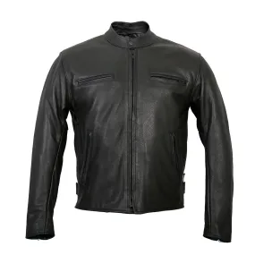 Hot Leathers JKM5001 Men's USA Made Black Premium Leather Racer Jacket