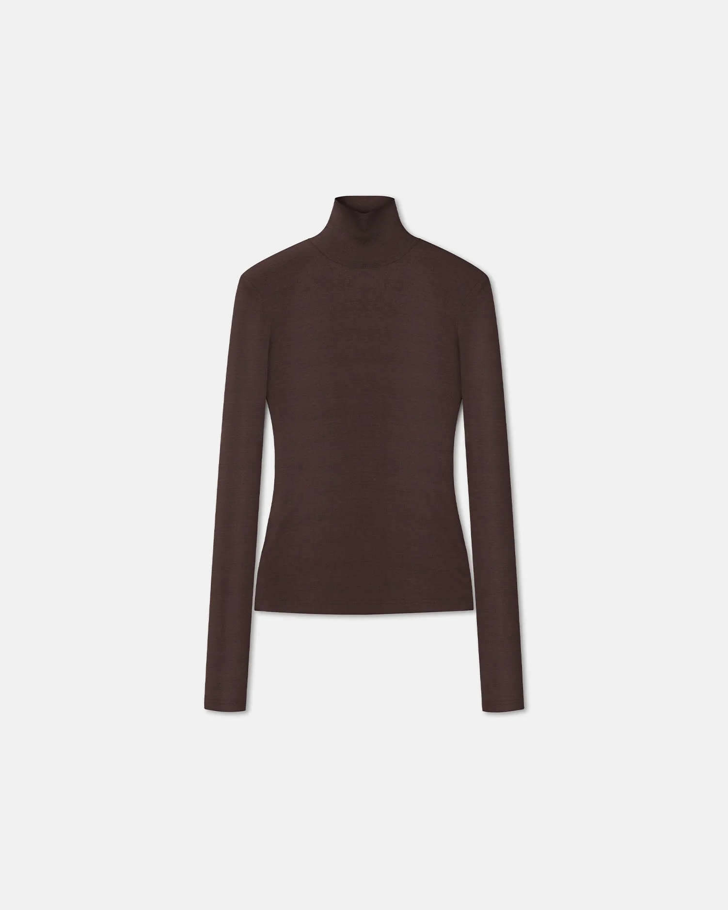 Josa - Mesh-Jersey Turtleneck Top - Nutmeg