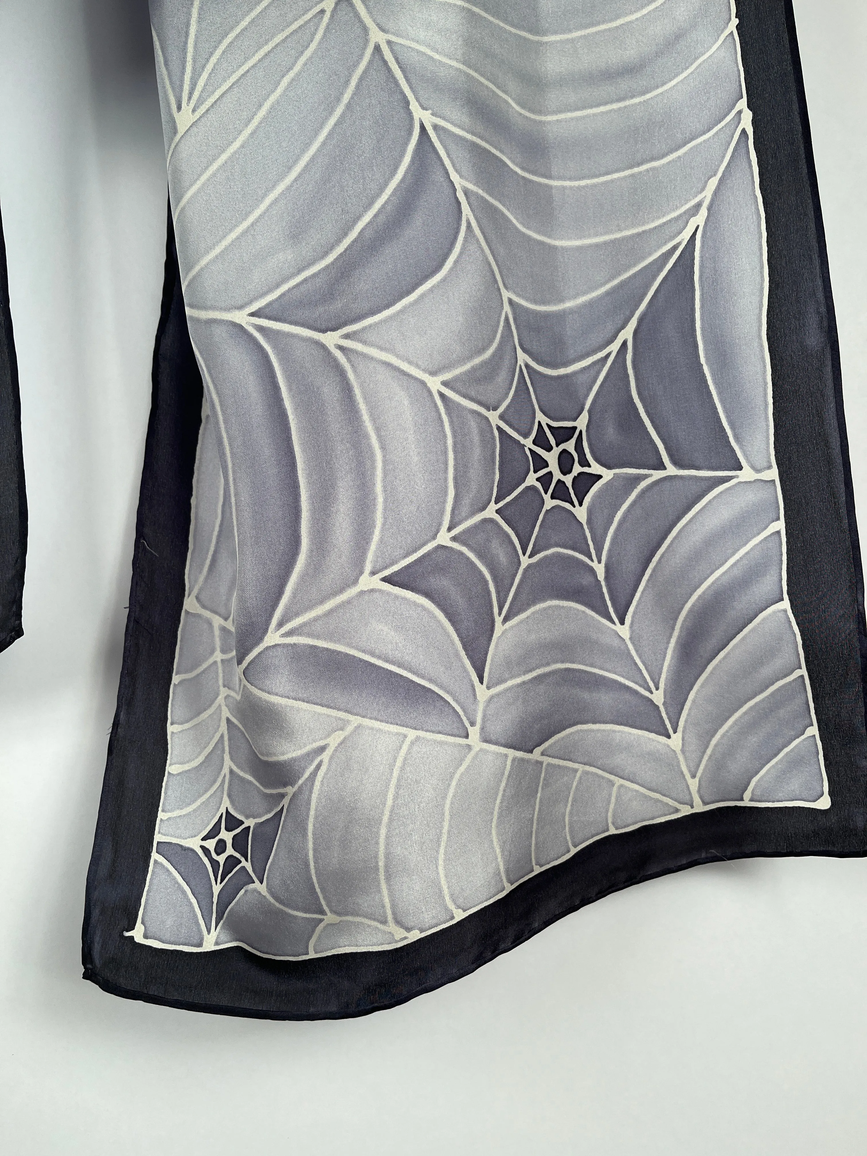 “Just the Web" - Hand-dyed Silk Scarf - $145