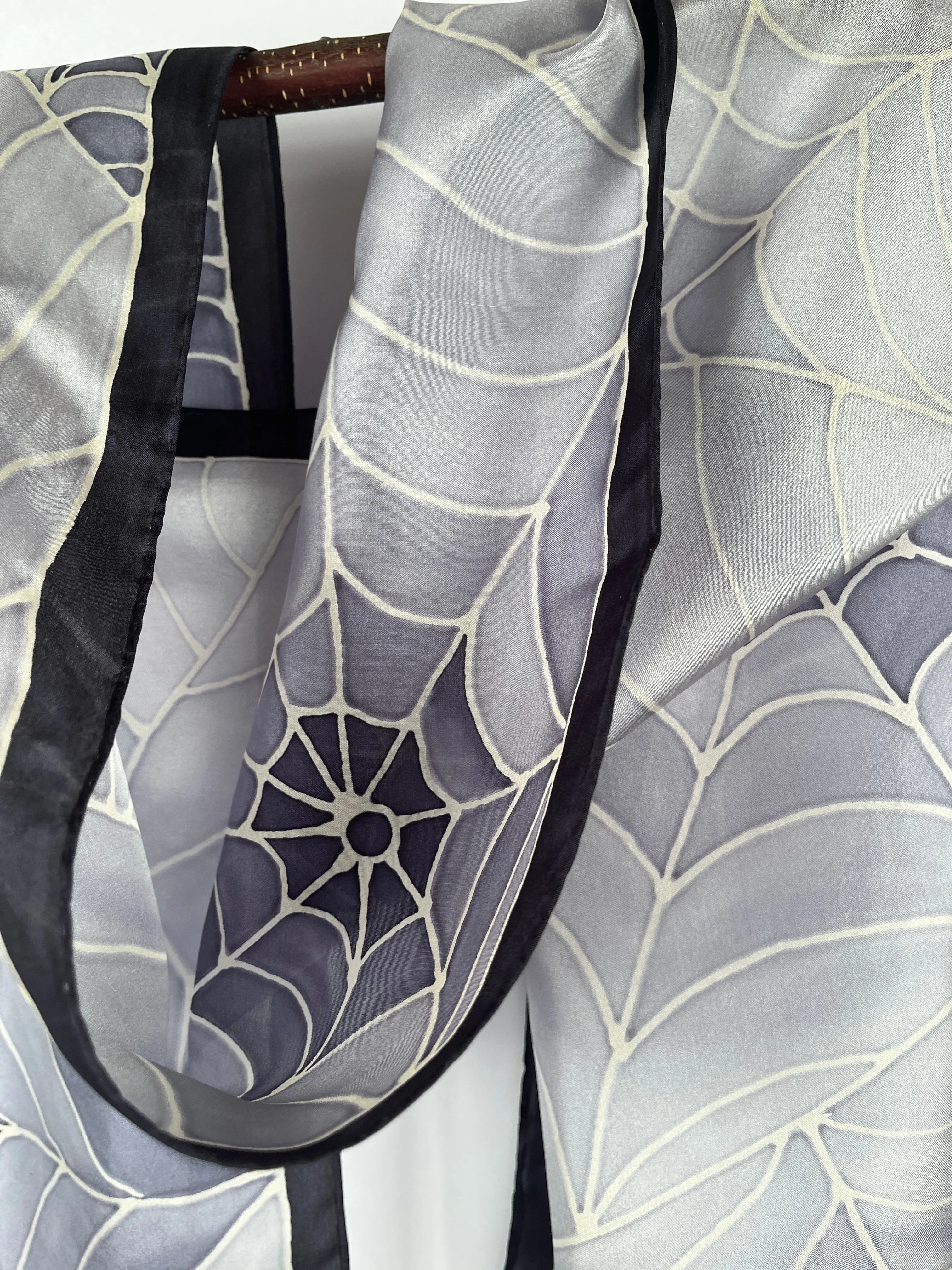 “Just the Web" - Hand-dyed Silk Scarf - $145