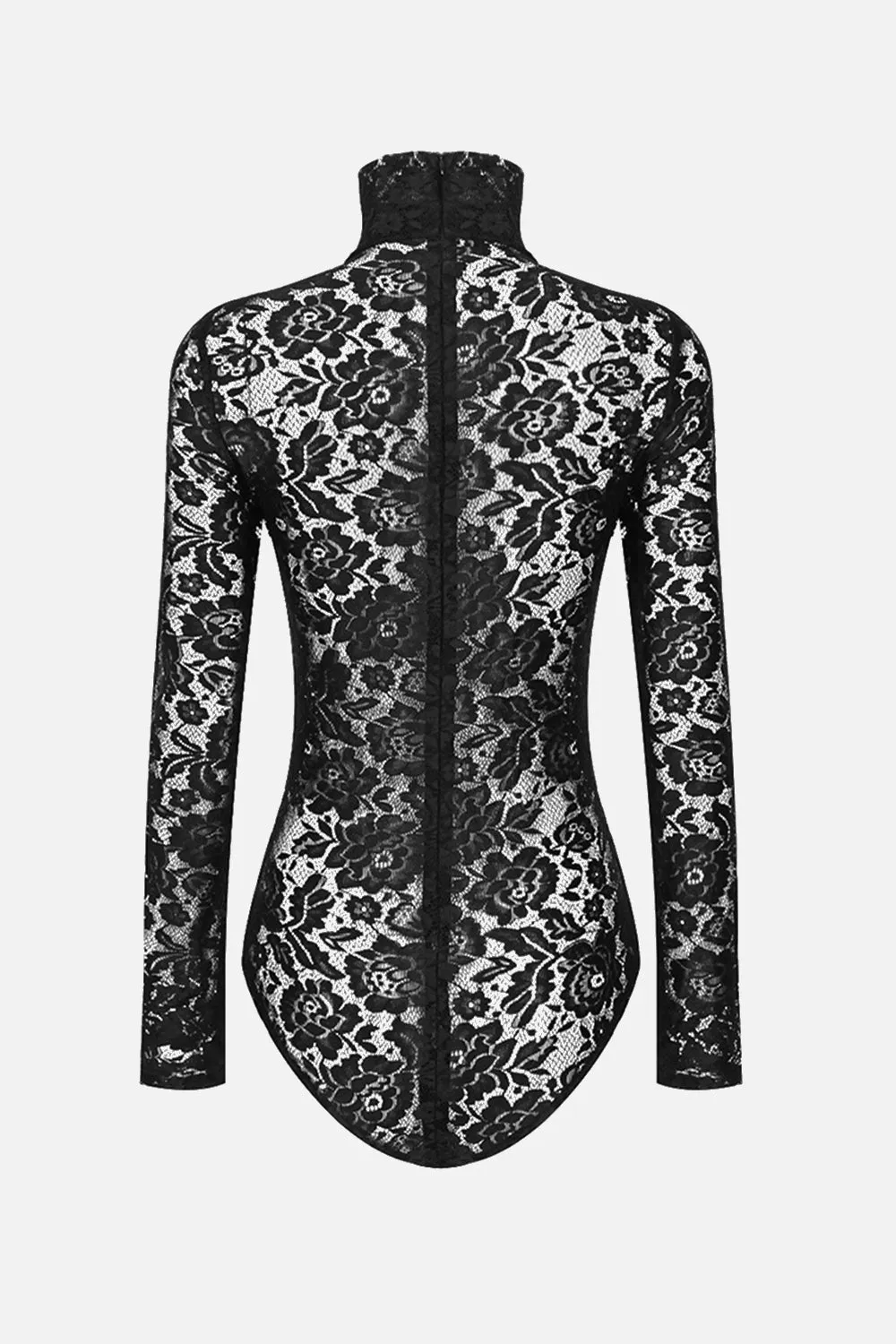 Lace High Neck Long Sleeve Bodysuit