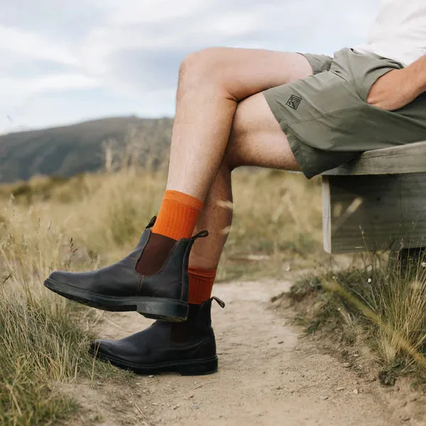 Lamington Sienna Rust Merino Crew Socks