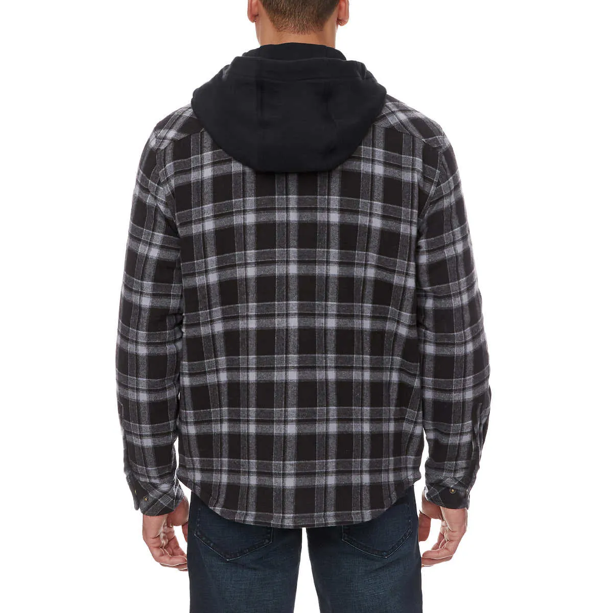 Legendary Outfitters Men’s Plaid Insulated Casual Hooded Shirt Jacket