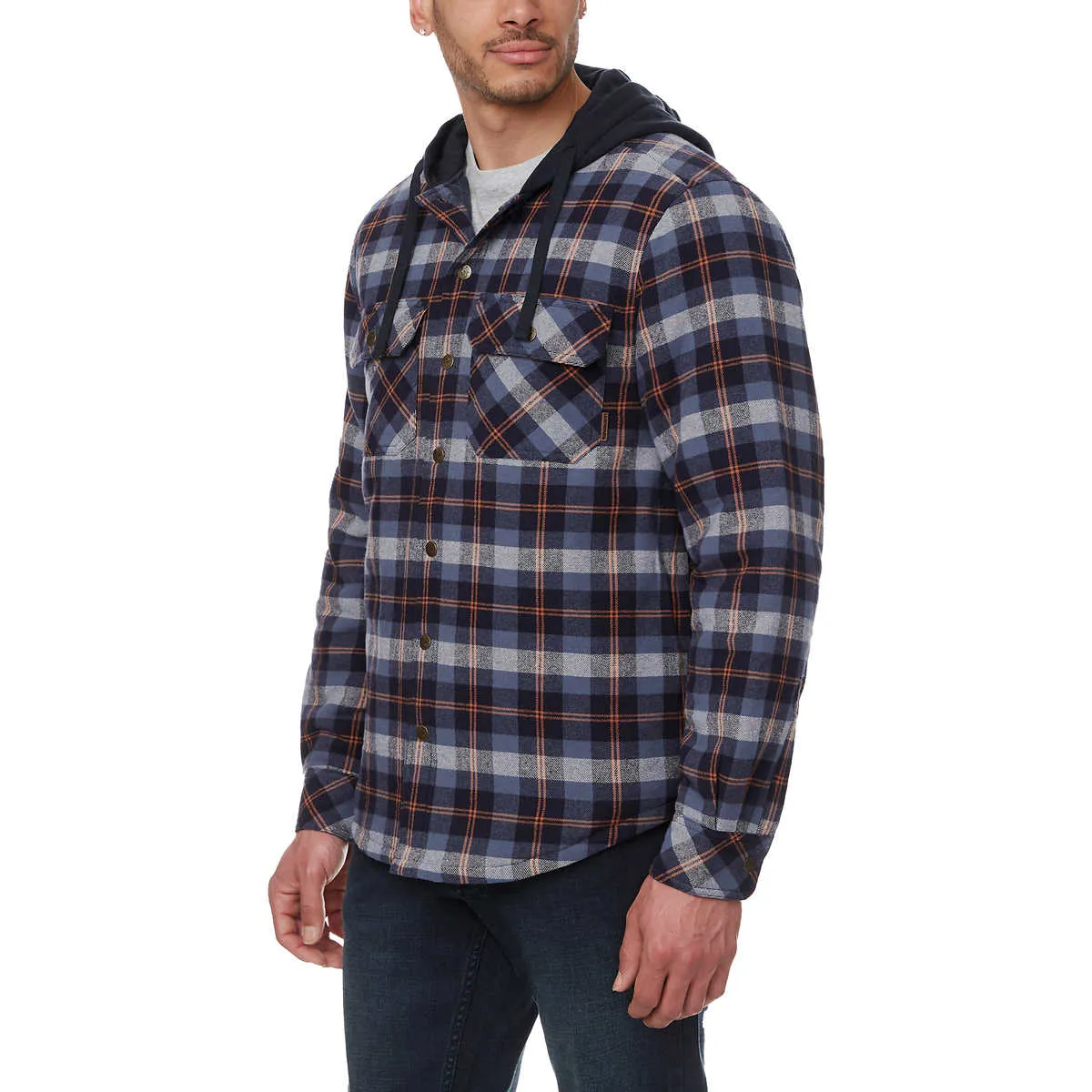 Legendary Outfitters Men’s Plaid Insulated Casual Hooded Shirt Jacket