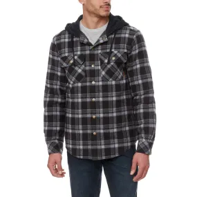 Legendary Outfitters Men’s Plaid Insulated Casual Hooded Shirt Jacket