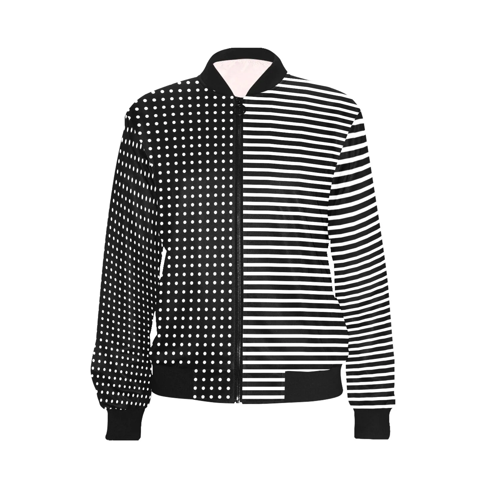 line to line print 10A All Over Print Bomber Jacket for Women (Model H36)