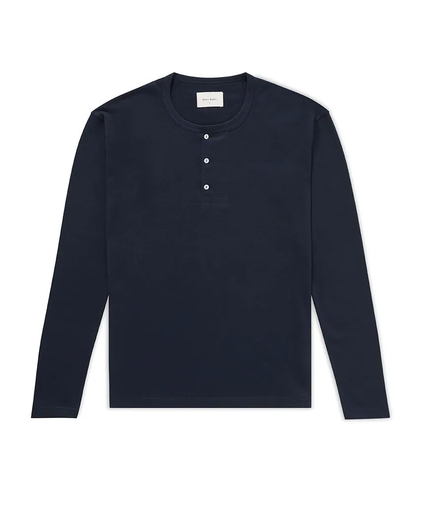 Long Sleeve Henley - Navy