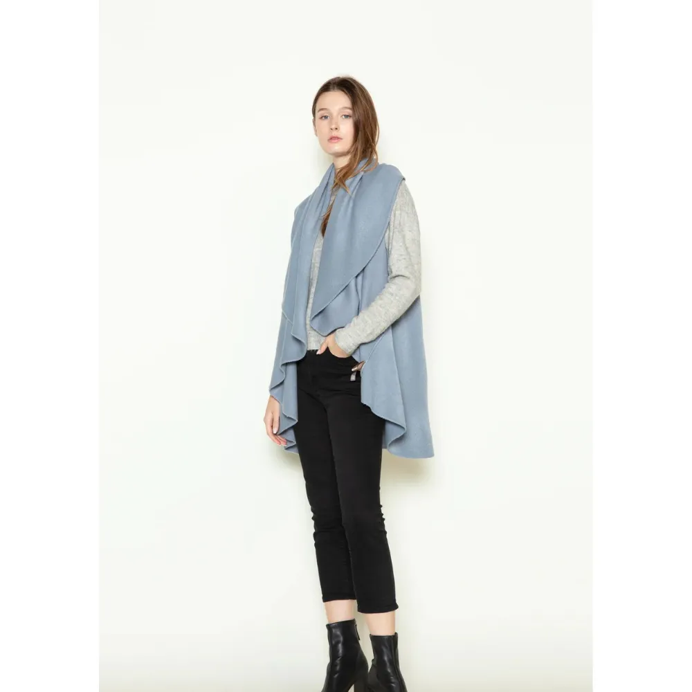 Look By M Basic Shawl Vest Dusky