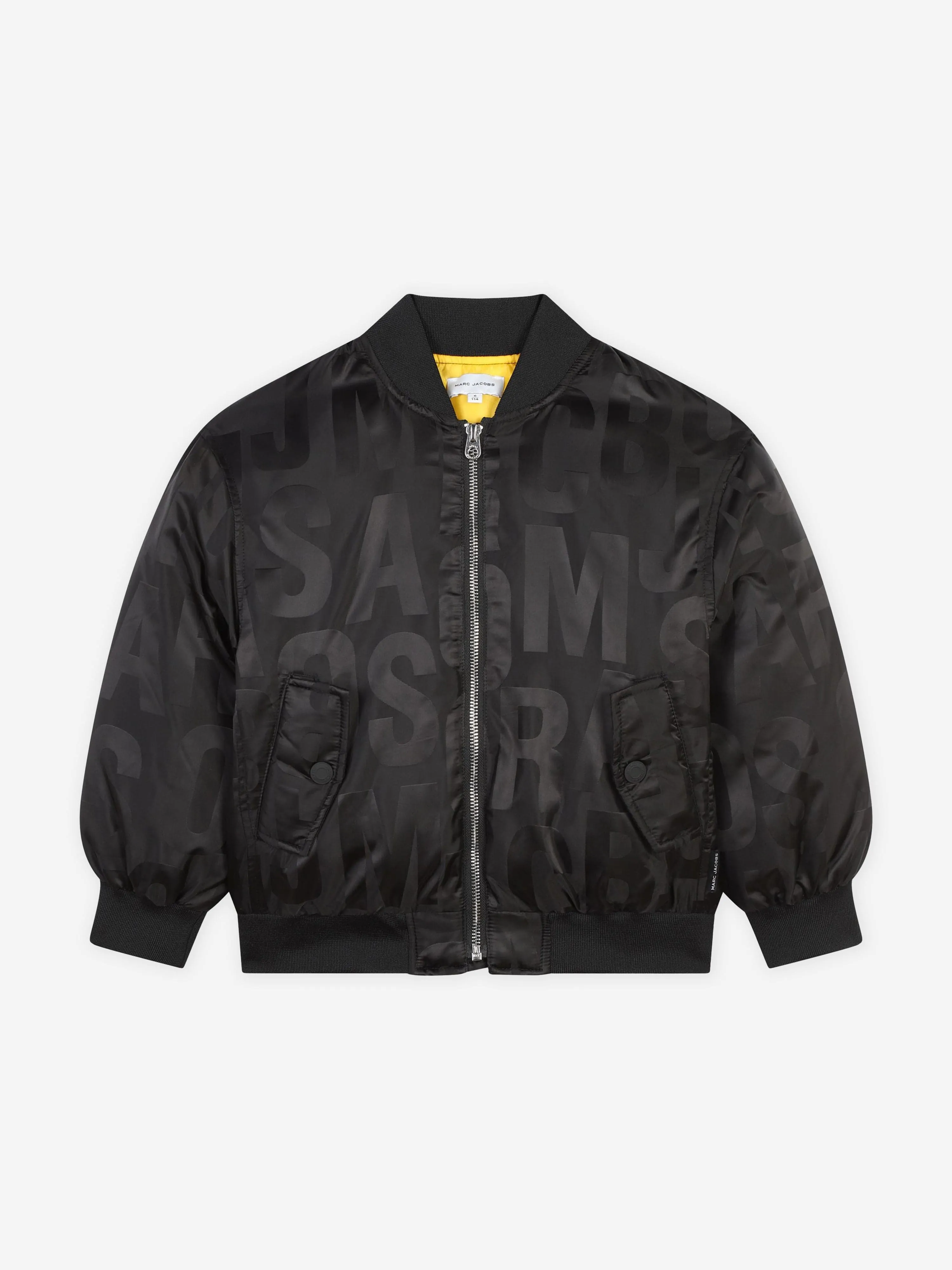 MARC JACOBS Kids Logo Bomber Jacket in Black