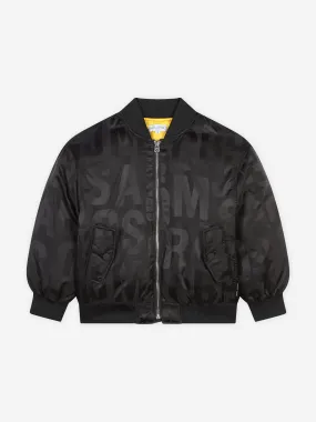 MARC JACOBS Kids Logo Bomber Jacket in Black