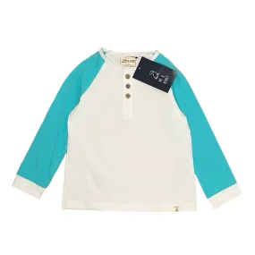 Me & Henry Henley - Turquoise/White