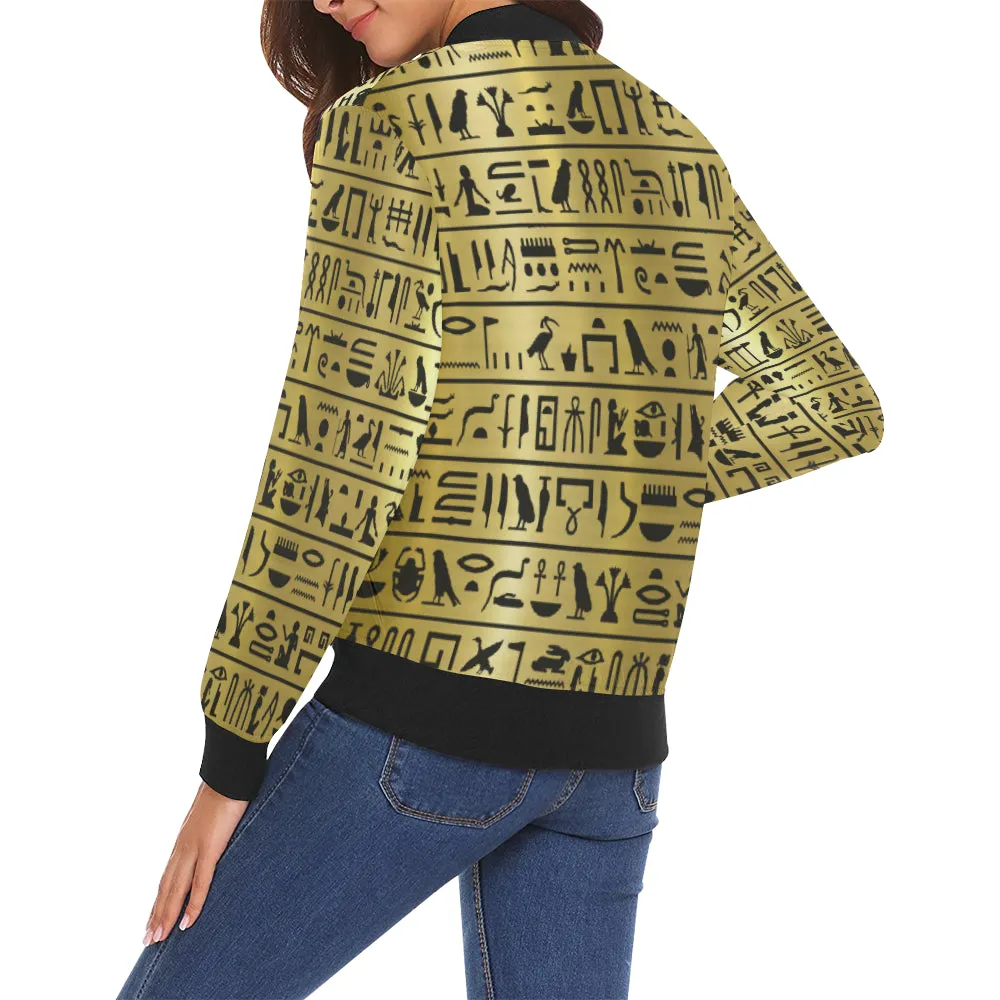 MEDU NETER GOLD All Over Print Bomber Jacket for Women