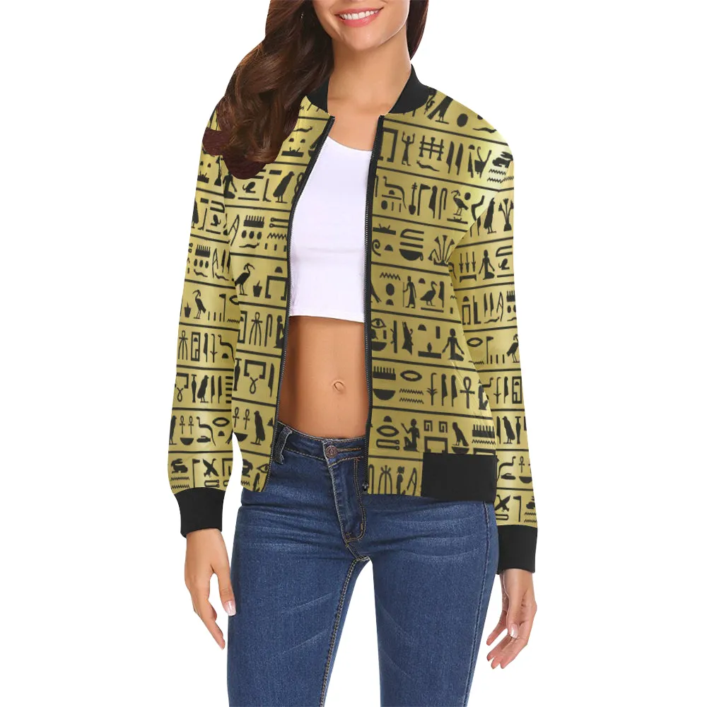 MEDU NETER GOLD All Over Print Bomber Jacket for Women