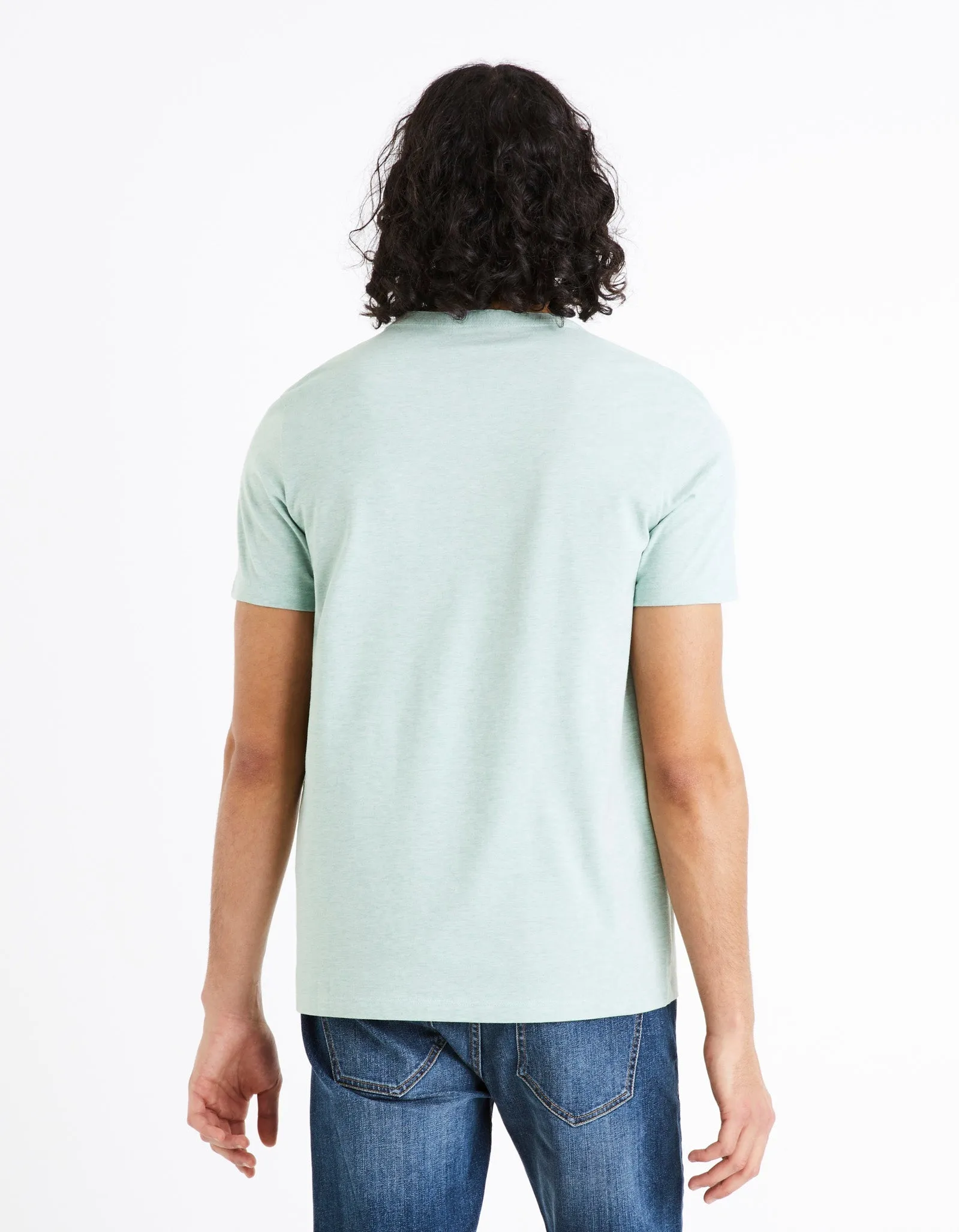 Men - Knitted - T-Shirt - Short sleeves - Henley collar