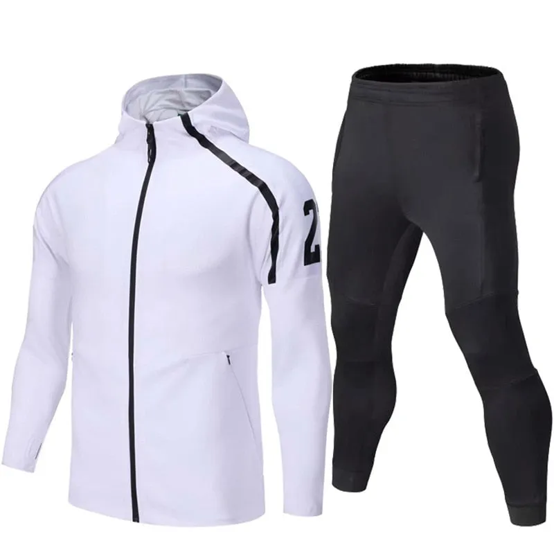 Men Sportswear Set Soccer Jersey Football Training Clothes Male Running Hoodie Jackets Long Sleeve Tracksuit Sporting Sweat Suit