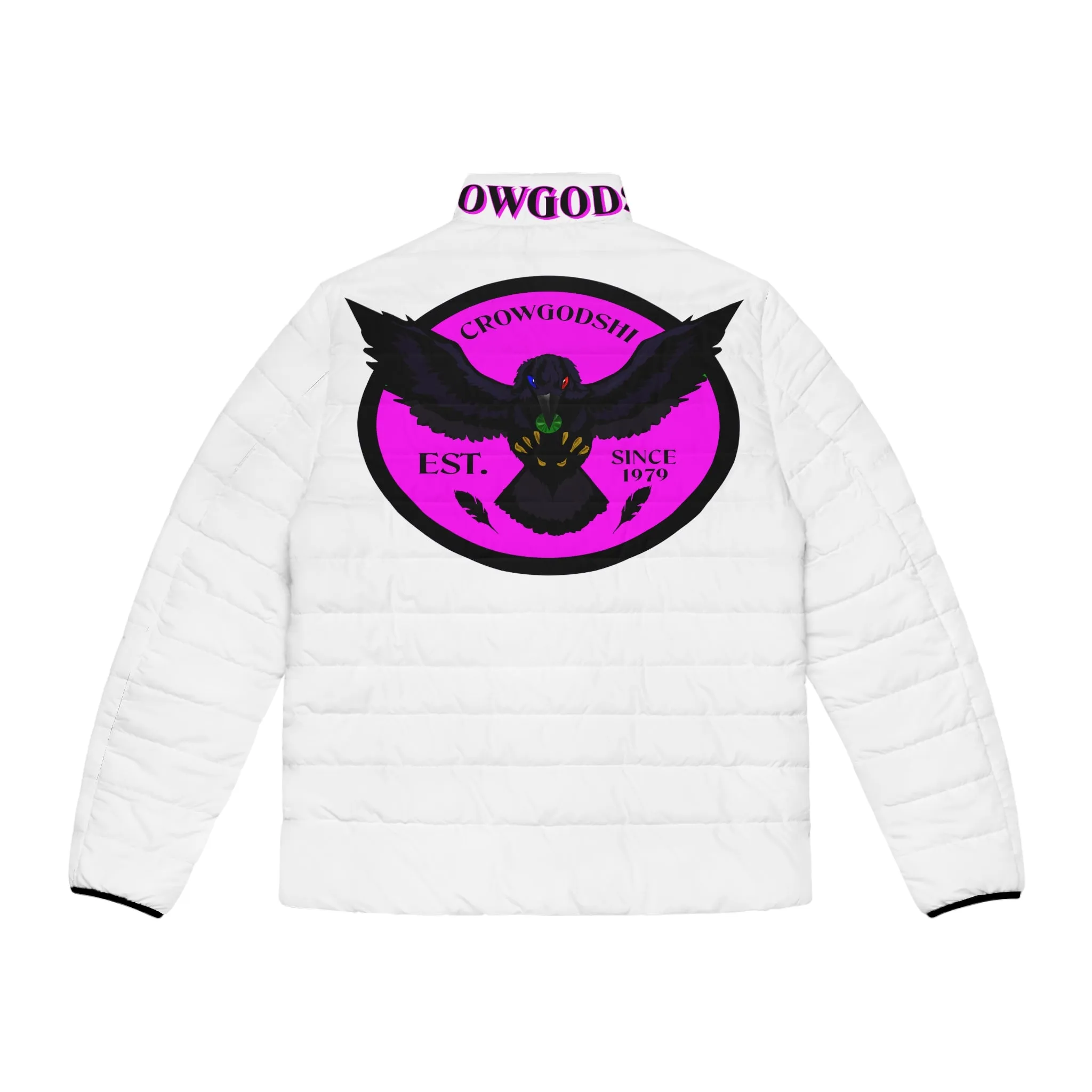 Men's 3rd GEN Puffer Jacket, WHITE W/ PINK LOGO