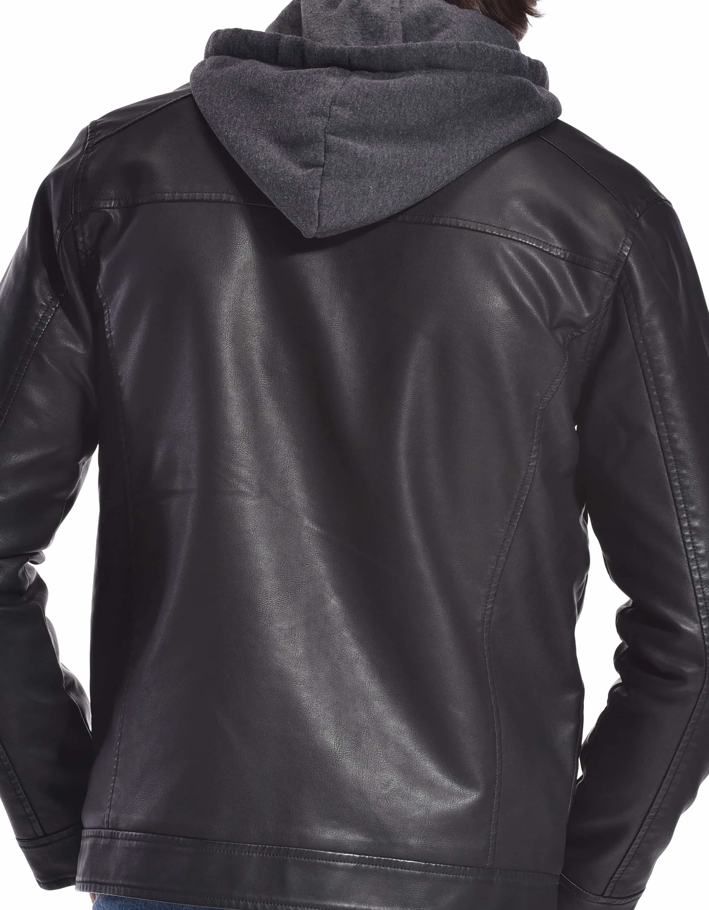 MEN'S ACE SHERPA LINED RAGING PU HOODIE JACKET