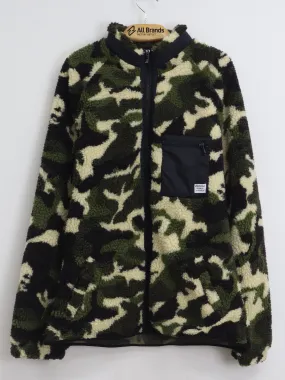 Men's Camo Printed Sherpa Jacket,Green