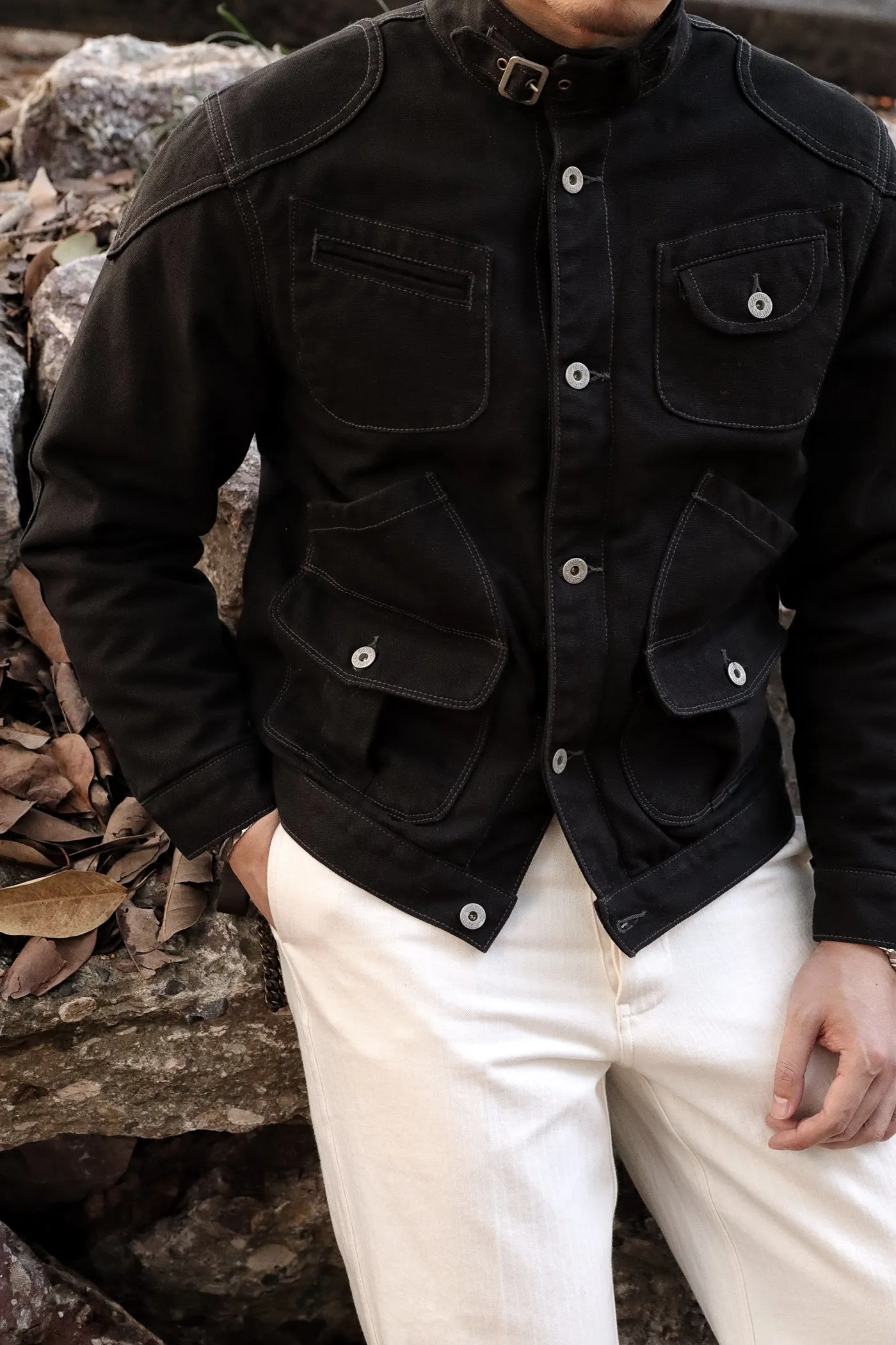 Men's Canvas Moto Jacket