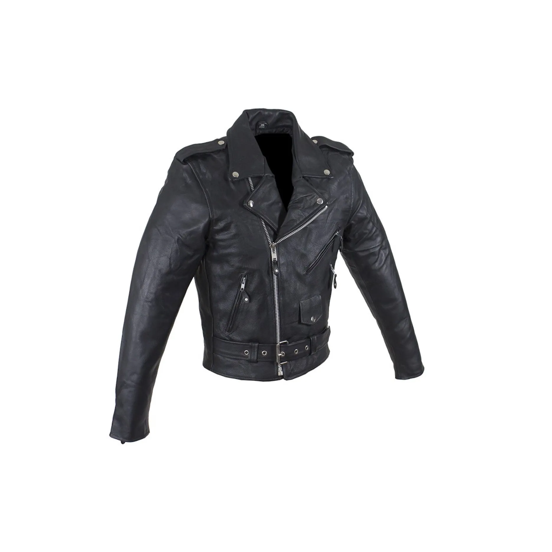 Men's Classic Patrol Style Motorcycle Jacket Solid Back