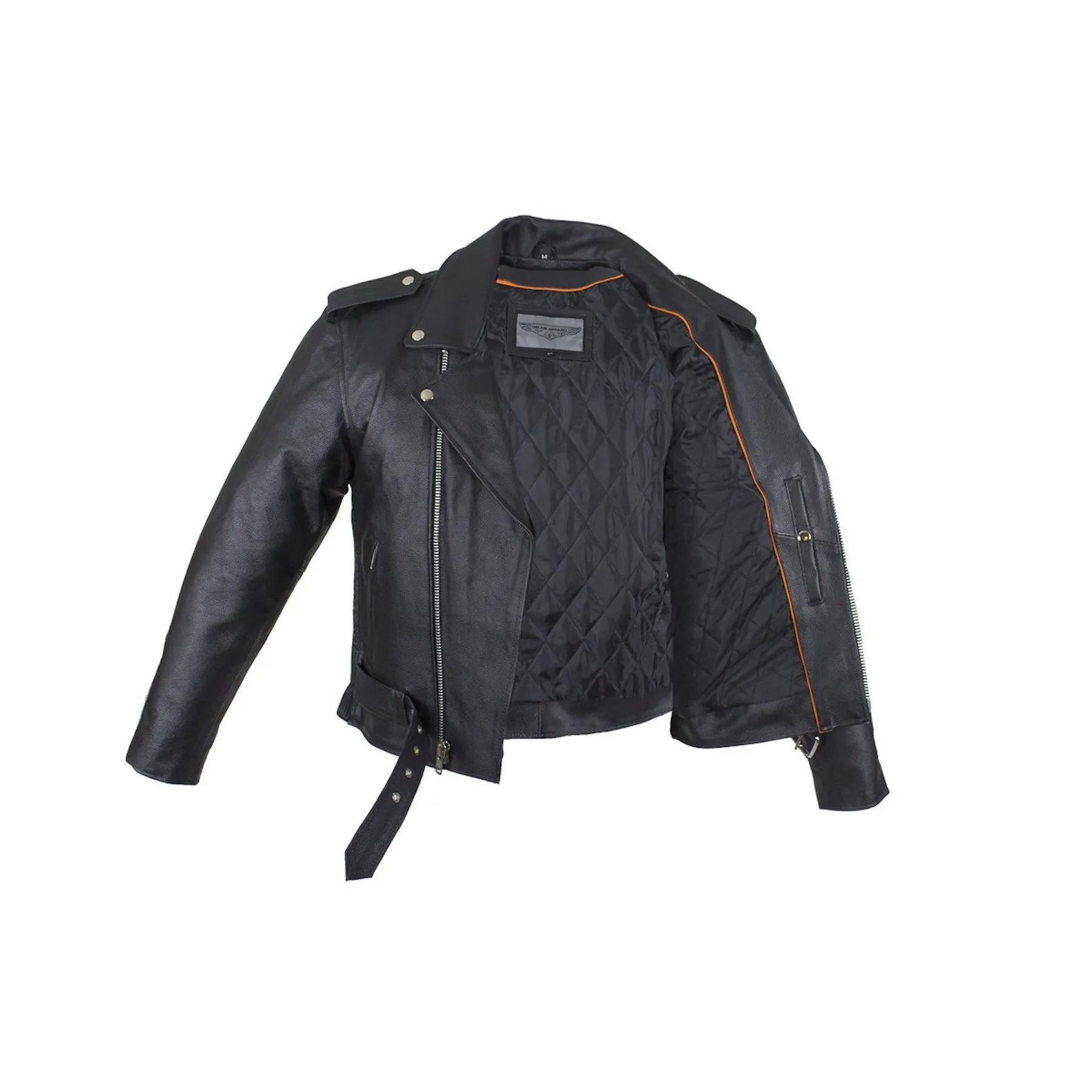 Men's Classic Patrol Style Motorcycle Jacket Solid Back