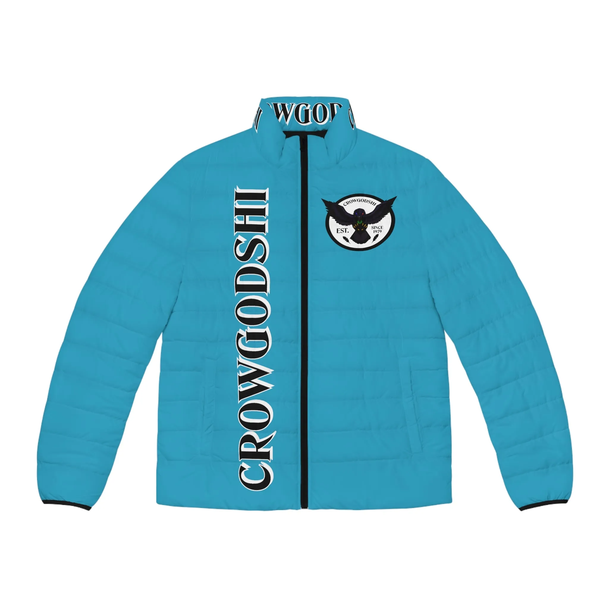 Men's CROWGODSHI Puffer Jacket, AQUA BLUE