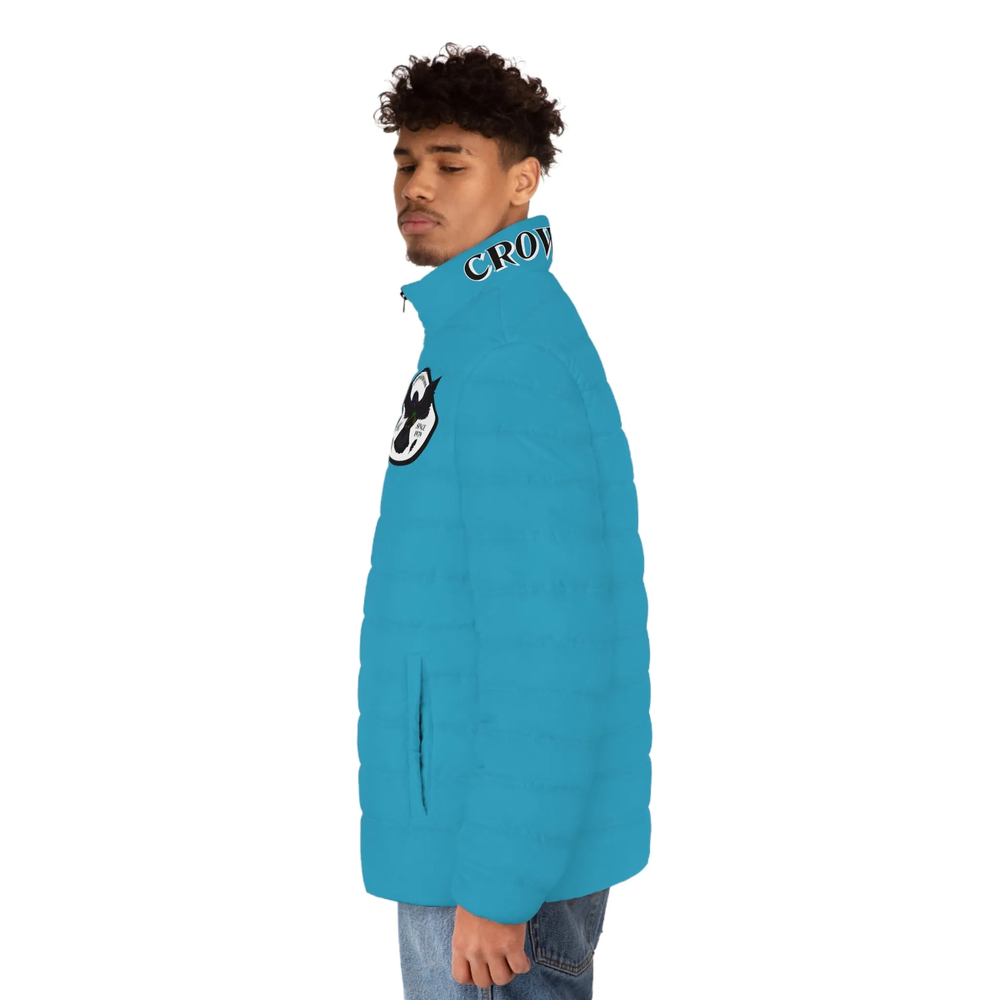 Men's CROWGODSHI Puffer Jacket, AQUA BLUE