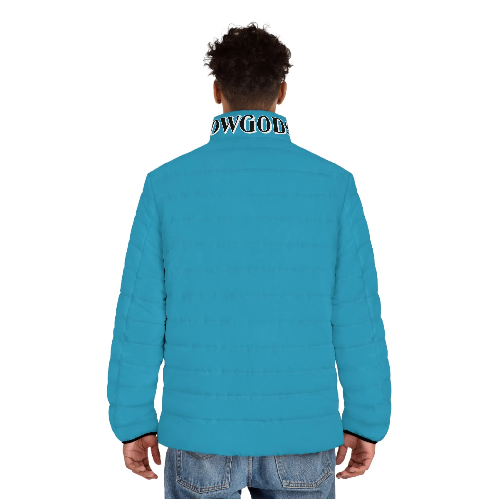 Men's CROWGODSHI Puffer Jacket, AQUA BLUE