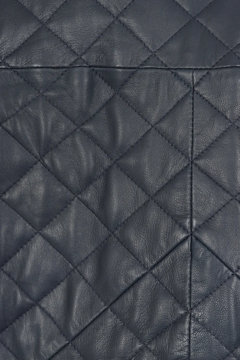 Men's Leather Navy Blue Quilted Jacket - A Fusion of Style & Comfort - 'KEN'