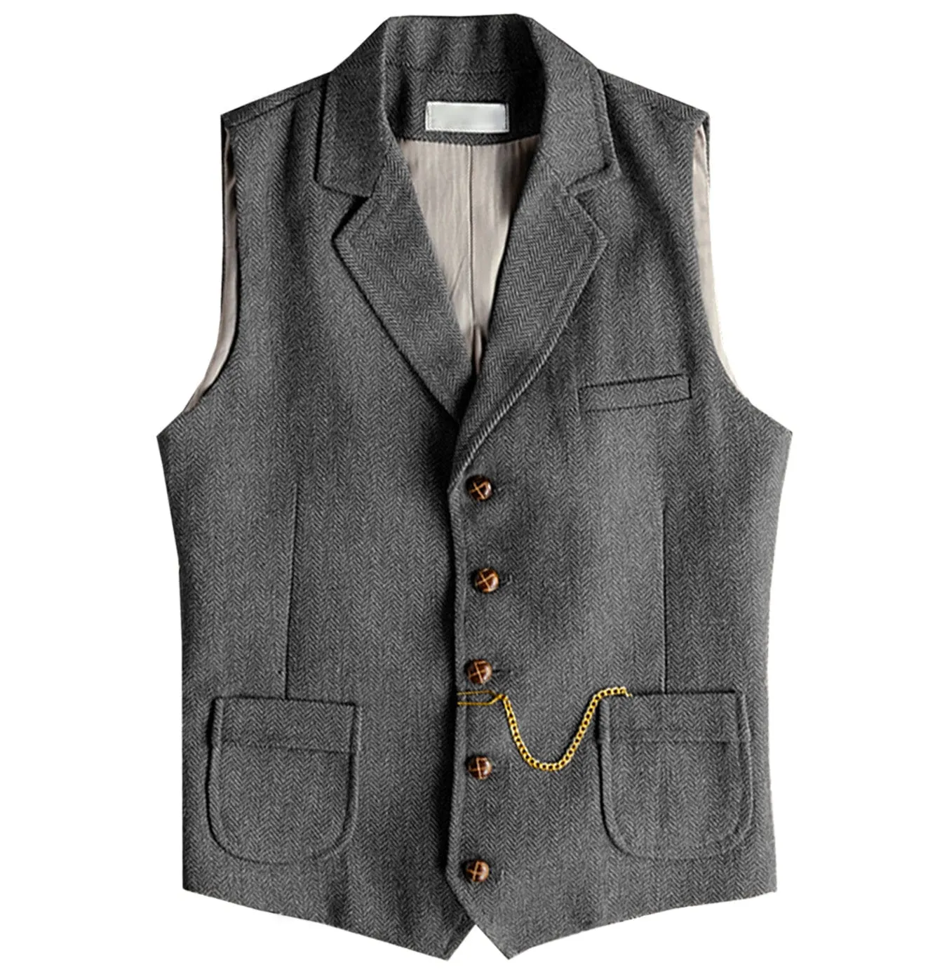 Men's Notch Lapel Single Breasted Waistcoat