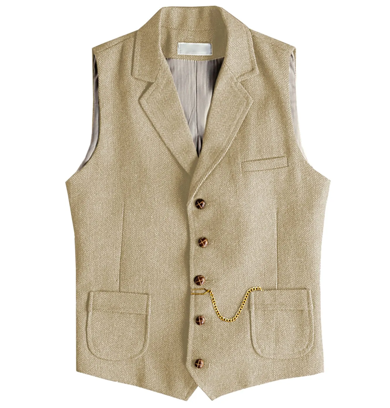 Men's Notch Lapel Single Breasted Waistcoat