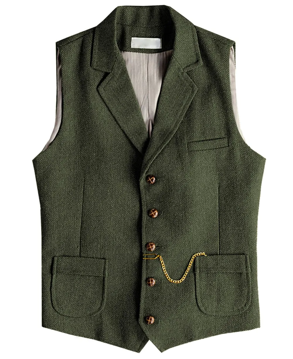 Men's Notch Lapel Single Breasted Waistcoat