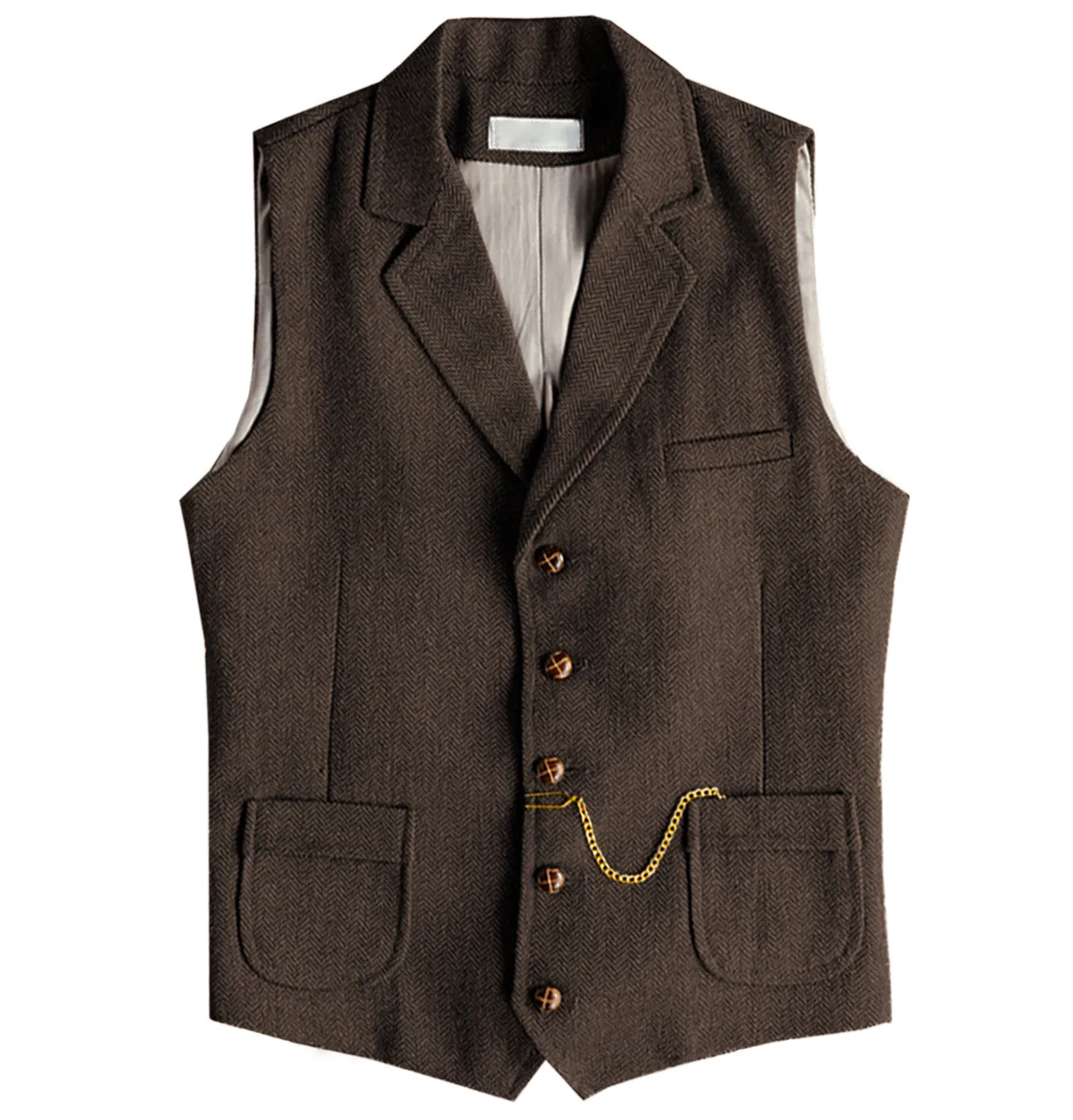 Men's Notch Lapel Single Breasted Waistcoat