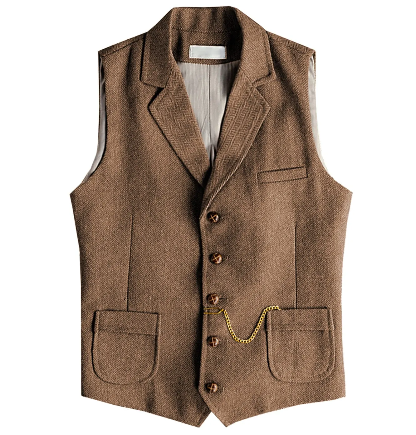 Men's Notch Lapel Single Breasted Waistcoat