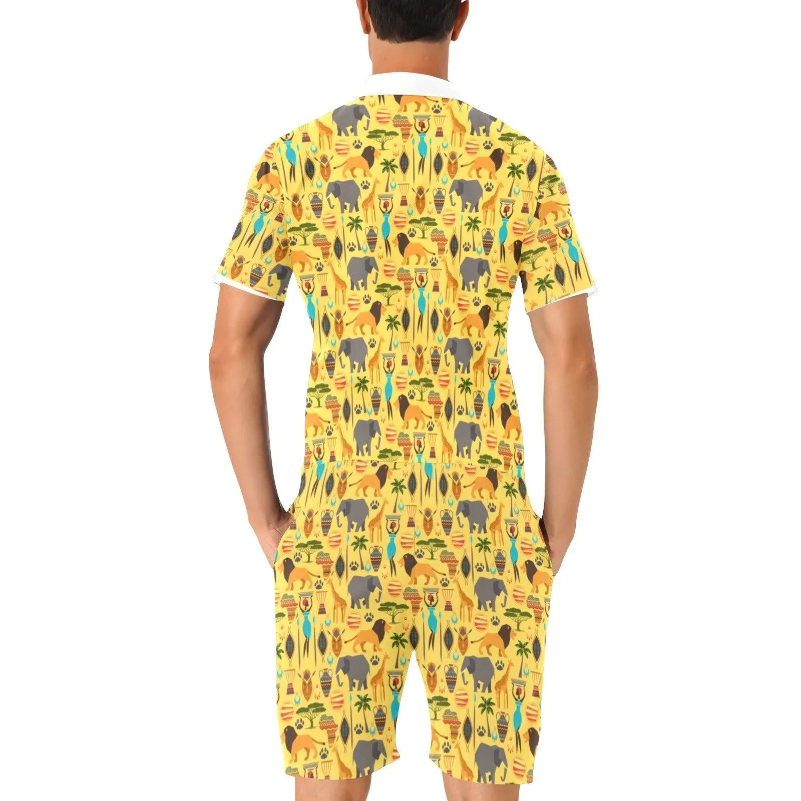 Mens Short Sleeve Jumpsuit