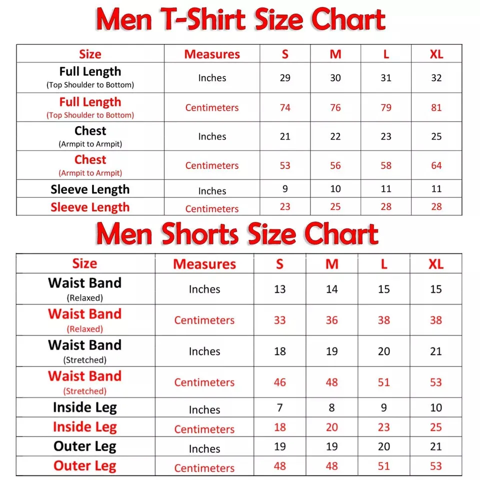 Mens T Shirt Short Set