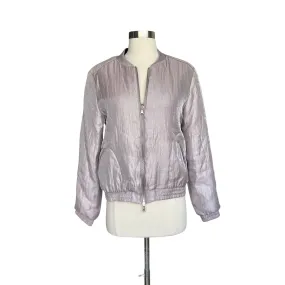 Metallic Pink Bomber Jacket - M