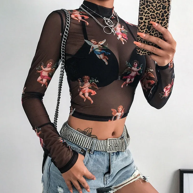 Nala Transparent Mesh Top