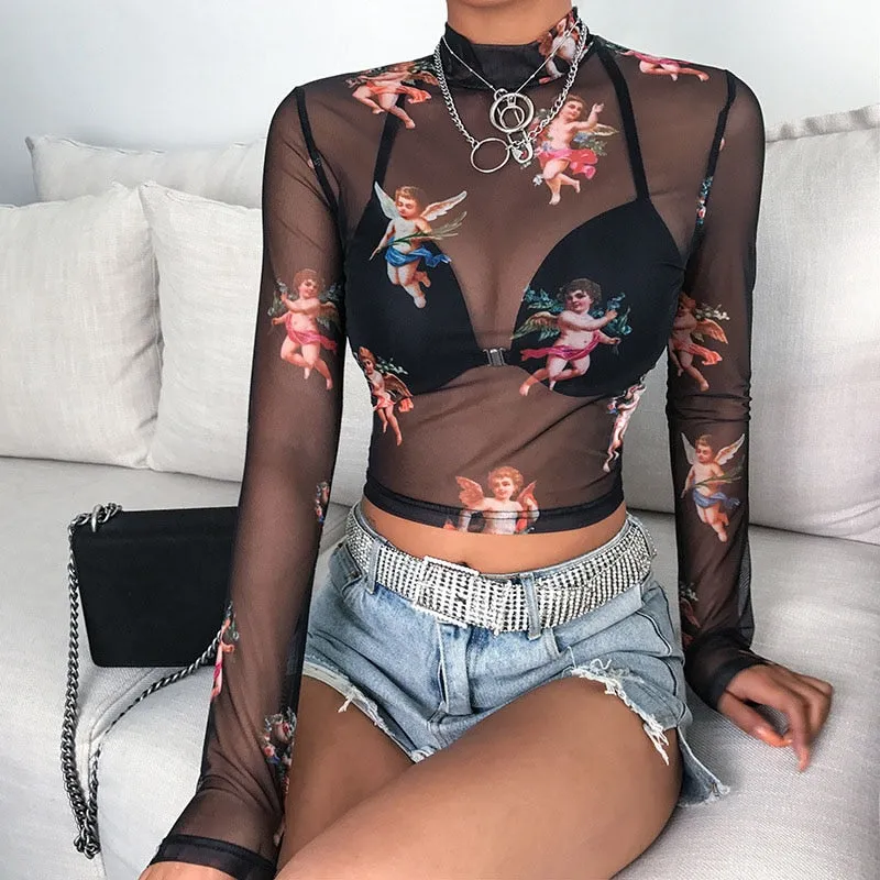 Nala Transparent Mesh Top